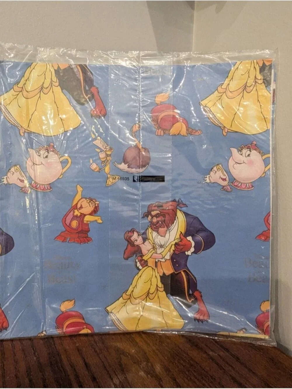 Vintage 80's Gift Wrap Aladdin & Beauty & The Beast Disney Wrap & gift tags